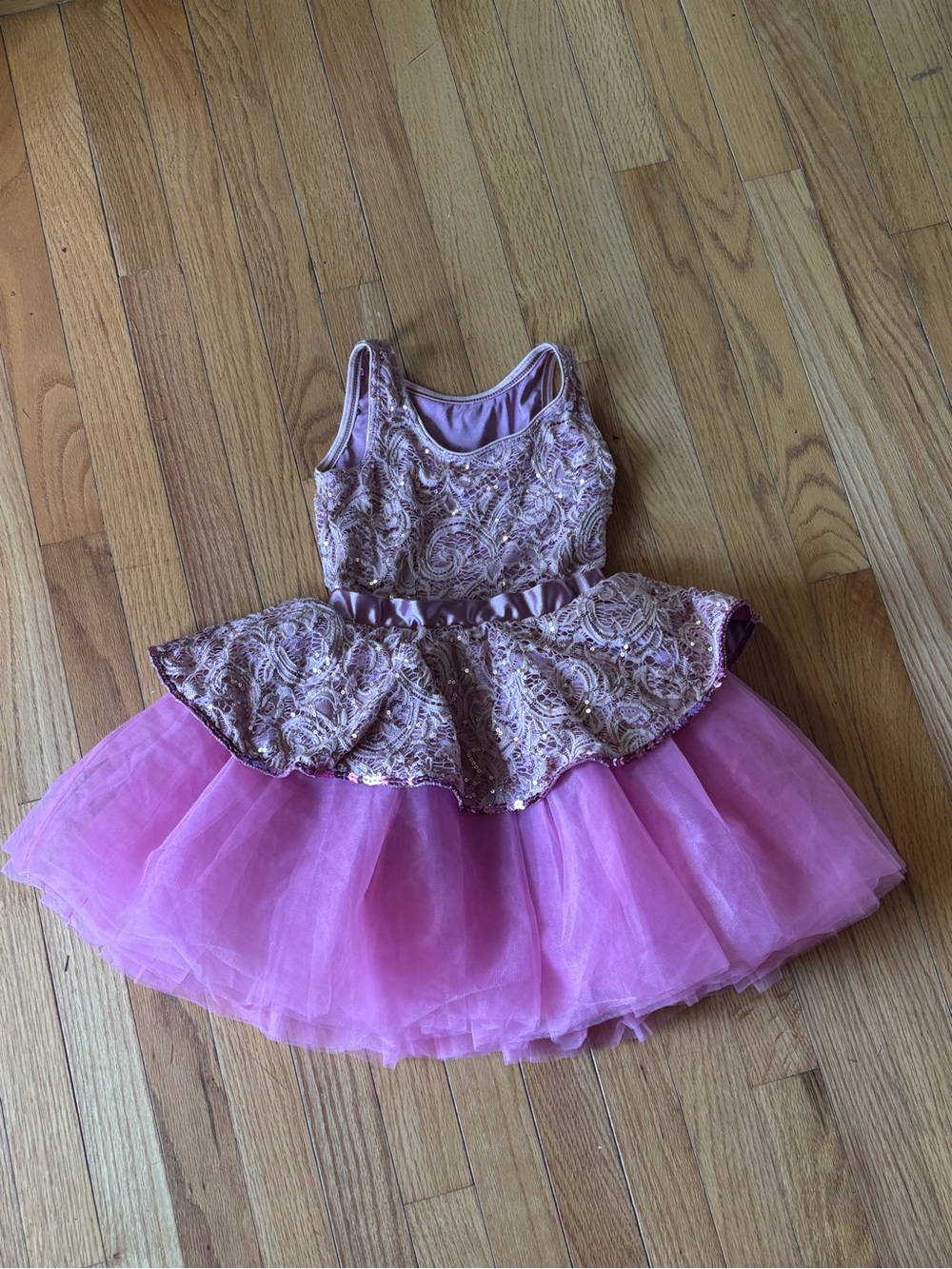 Revolution Dusty Rose Lace & Tulle Dance Dress Nearly New Youth Medium